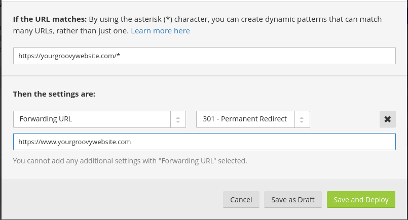 redirect non-www to www urls settings for cloudflare