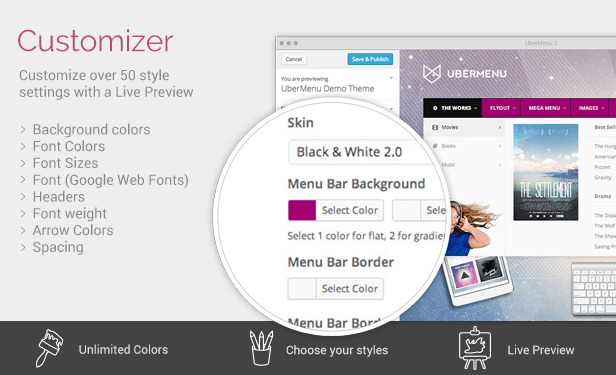 UberMenu Menu Customizer Live Preview
