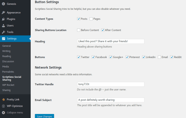Scriptless Social Sharing Button & Network Styles