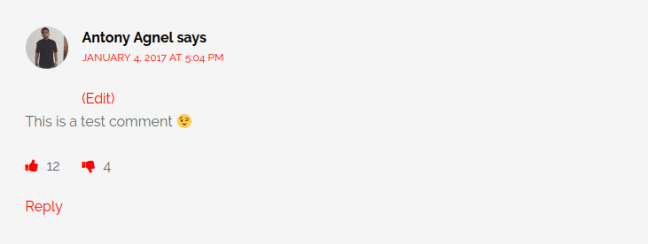 Like Dislike Test Comment