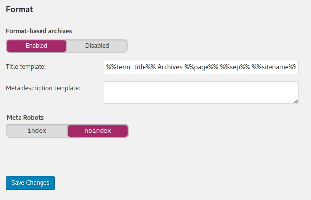 Yoast Format based archives