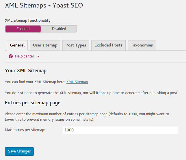 Yoast XML Sitemaps