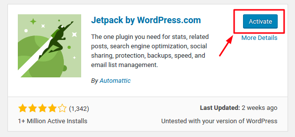 Activate Jetpack by WordPress.com