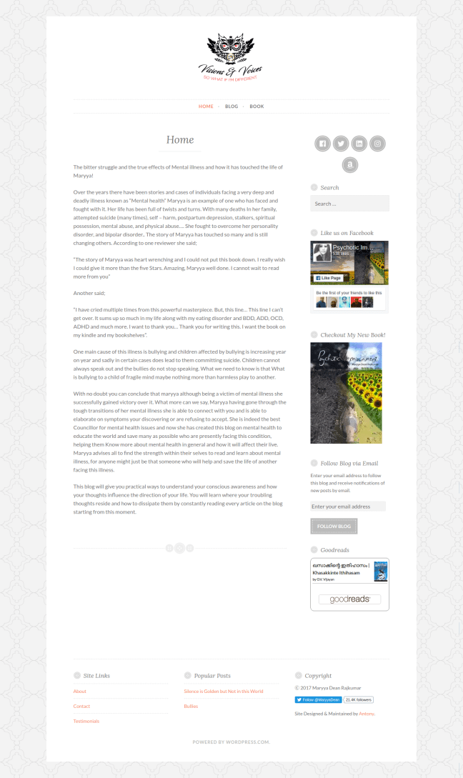 UK Author Maryya Dean Rajkumar - Personal Site & Blog