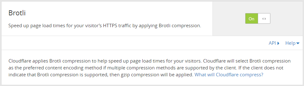 Enable Brotli Compression From Cloudflare Dashboard