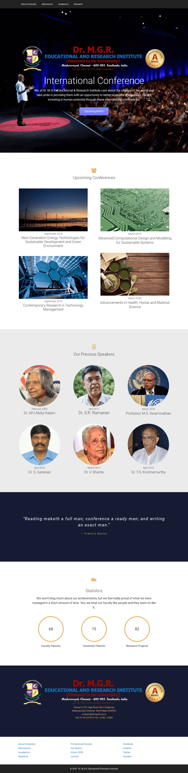 Dr. M.G.R. University International Conferences (MGR-ICON)