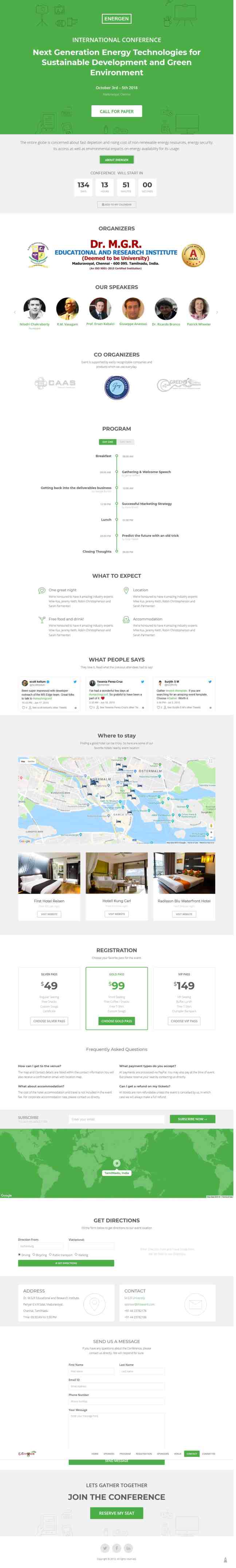 Energen International Conference at Dr. M.G.R. Educational and Research Institute University