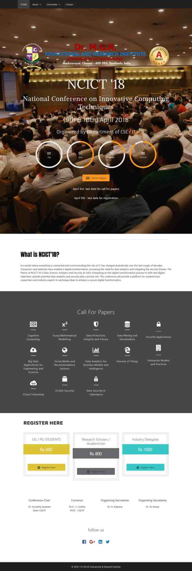 National Conference on Innovative Computing Techniques