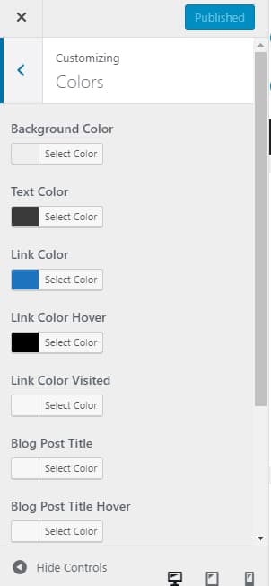 generatepress color customization settings