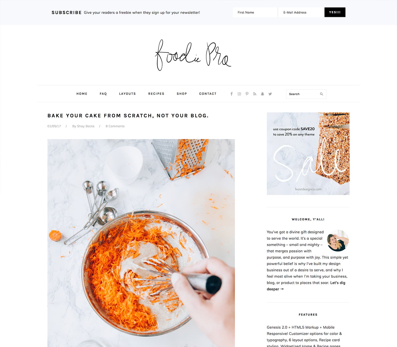 genesis foodie pro child theme - best theme for food bloggers