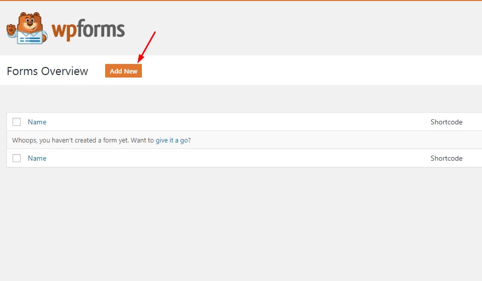 create new forms using wpforms