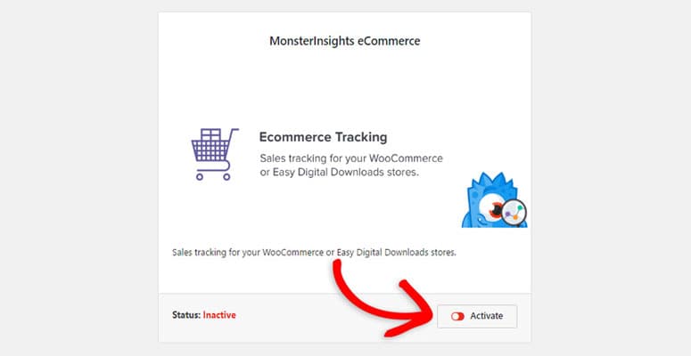 monsterinsights ecommerce tracking addon