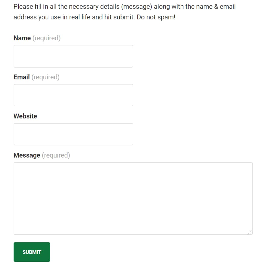 a normal contact form