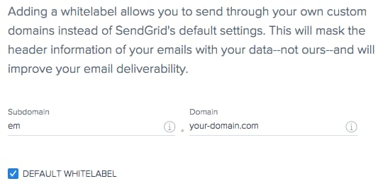 sendgrid custom subdomain for sending emails