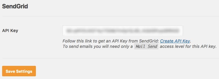 paste sendgrid api key to wp mail smtp plugin