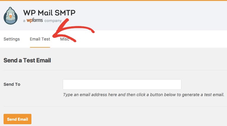wp mail smtp test email