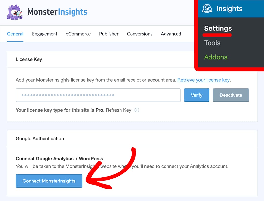 add google analytics code to wordpress using monsterinsights
