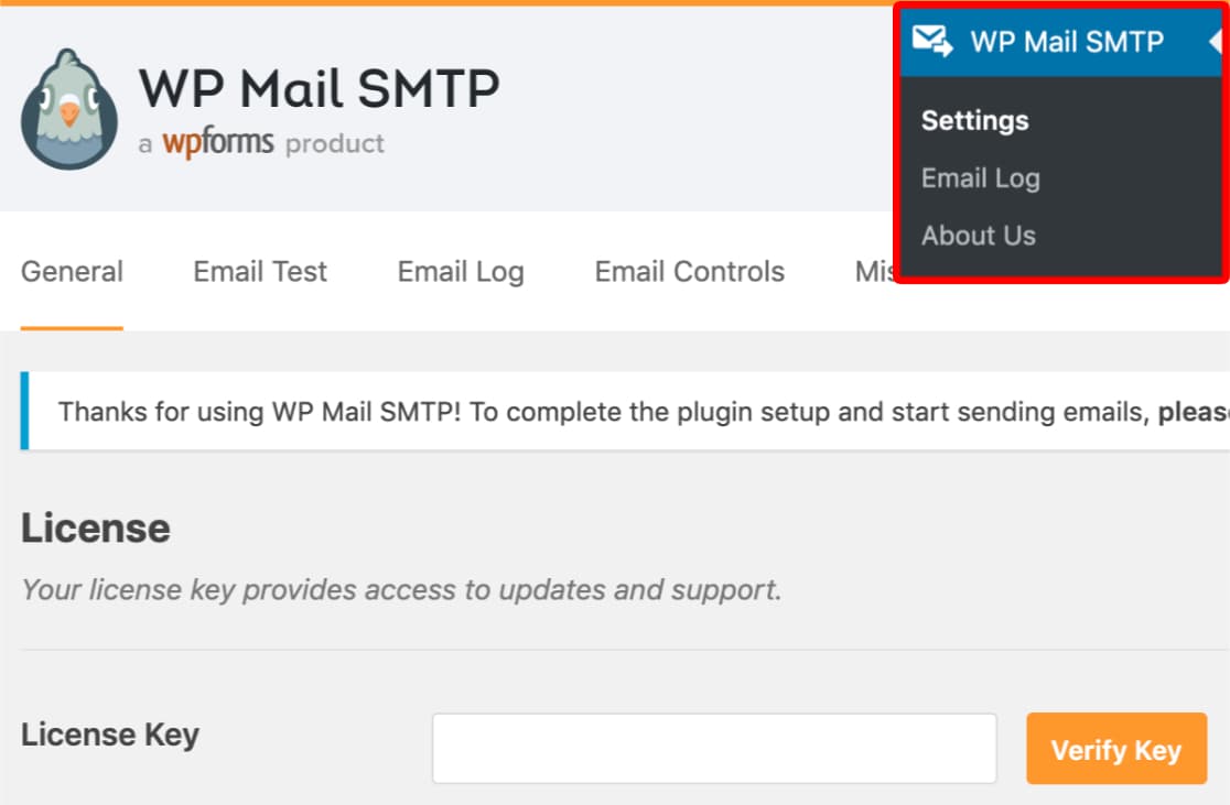 verify wp mail smtp pro or elite license key