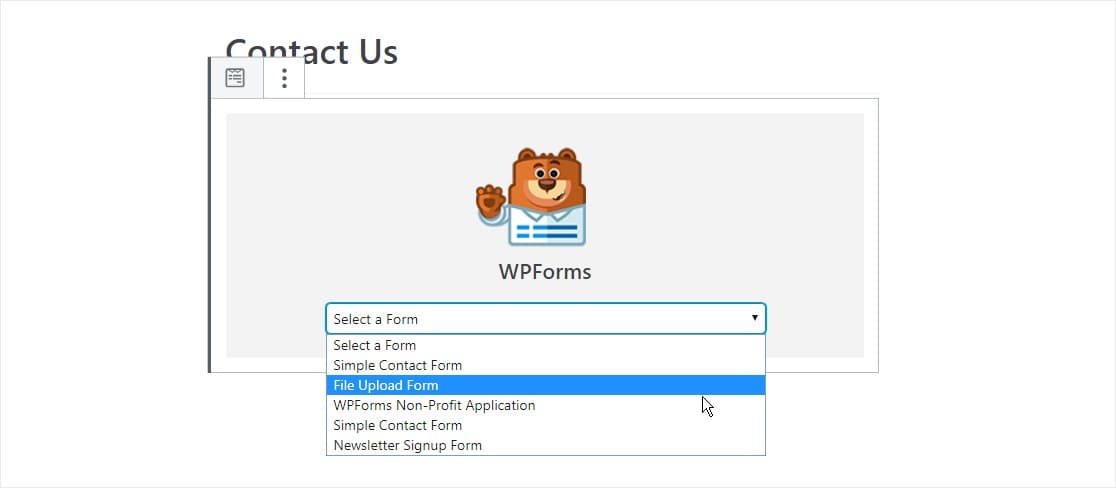 add wpforms file upload form to your site