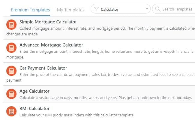wordpress calculator templates - formidable forms pro