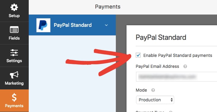 enable paypal payments for a wordpress form using wpforms pro