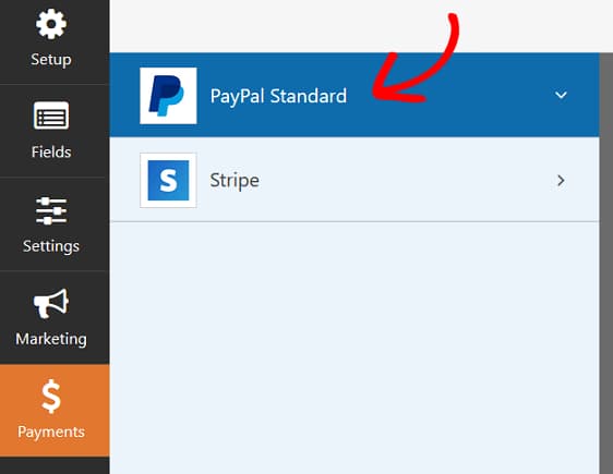 wpforms payment settings