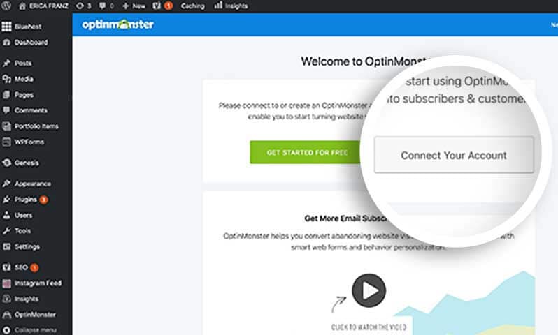 optinmonster - connect your account