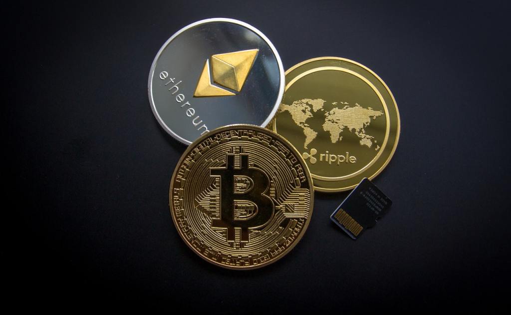Ripple, Ethereum, and Bitcoin cryptocurrencies