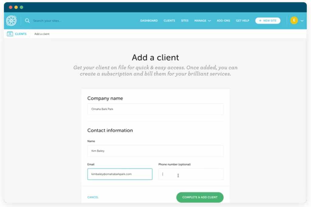 add new client to flywheel growth suite