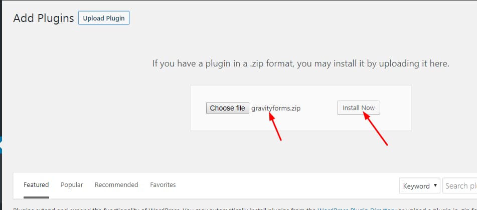 install gravity forms wordpress plugin