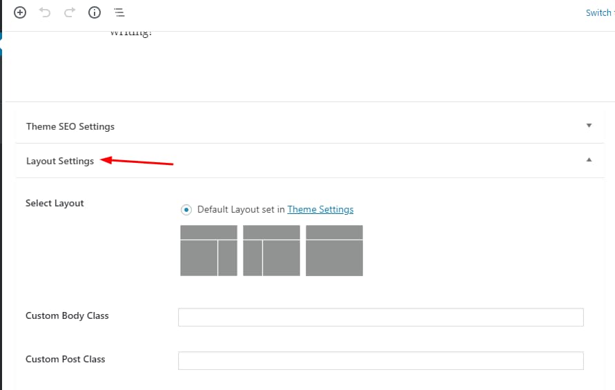genesis single post layout settings