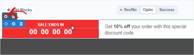 customize optinmonster countdown timer popup
