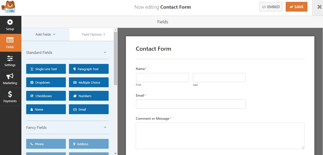 wpforms drag and drop form builder