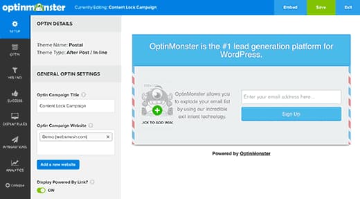 optinmonster optin builder