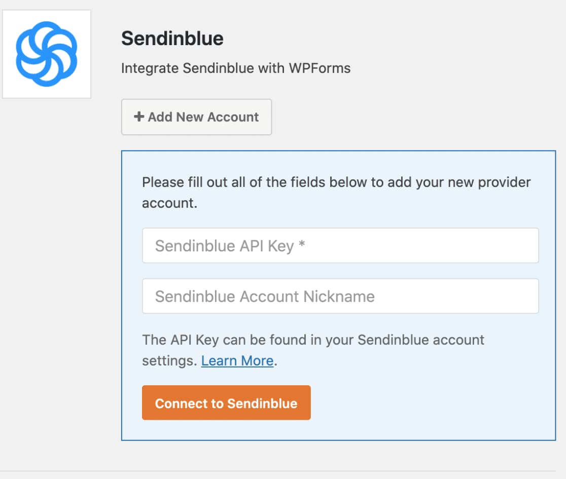 integrate sendinblue with wpforms