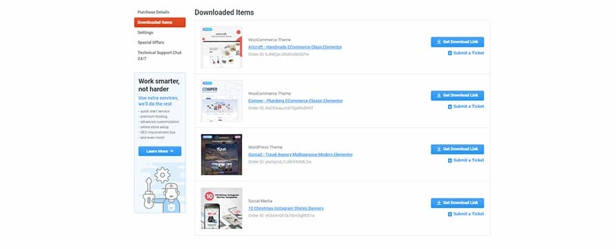 templatemonster one membership downloaded items