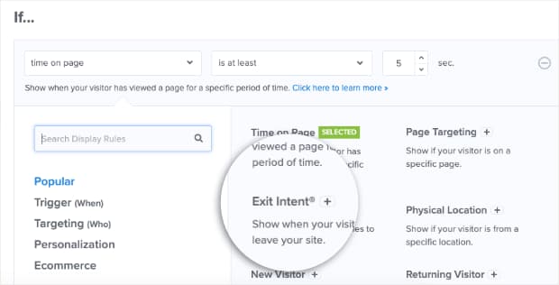 optinmonster exit intent popups