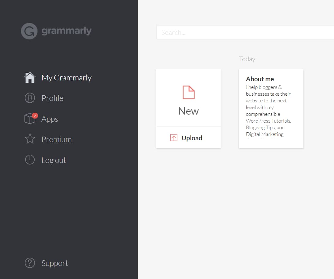 Grammarly Dashboard