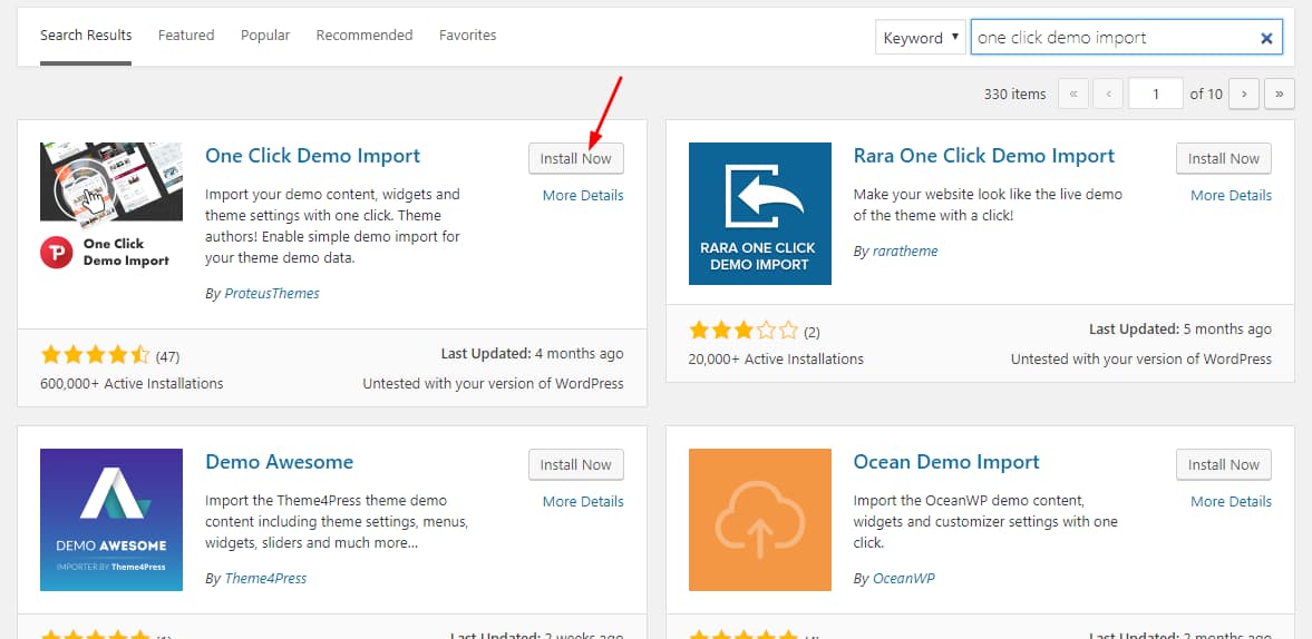 install one click demo import plugin on genesis framework