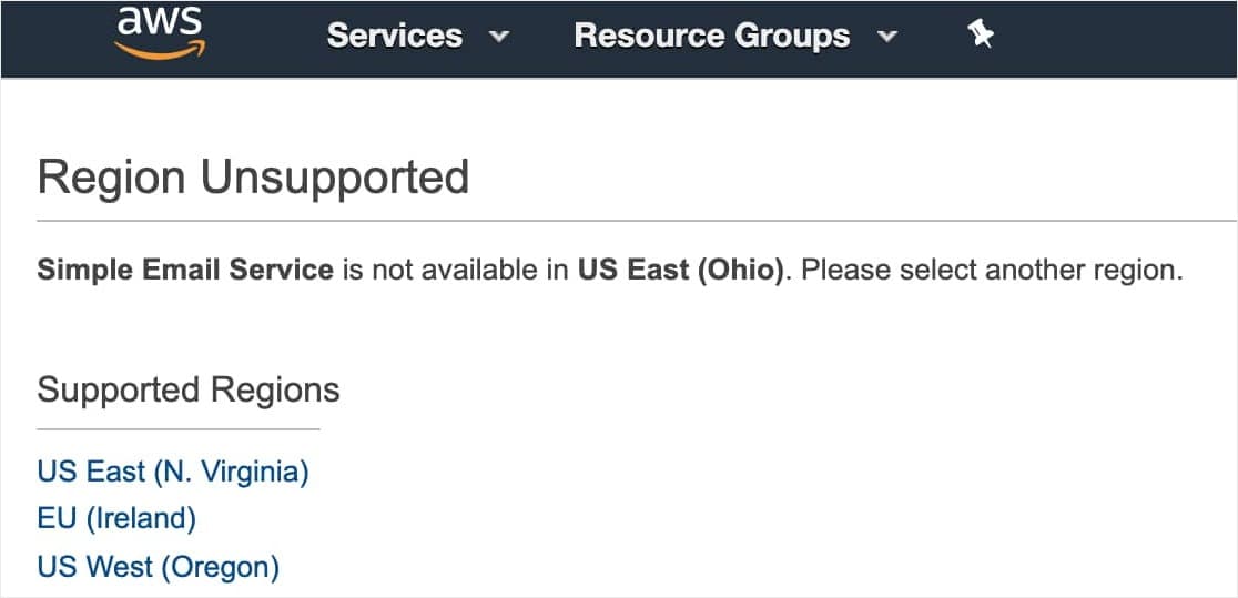 select amazon aws region