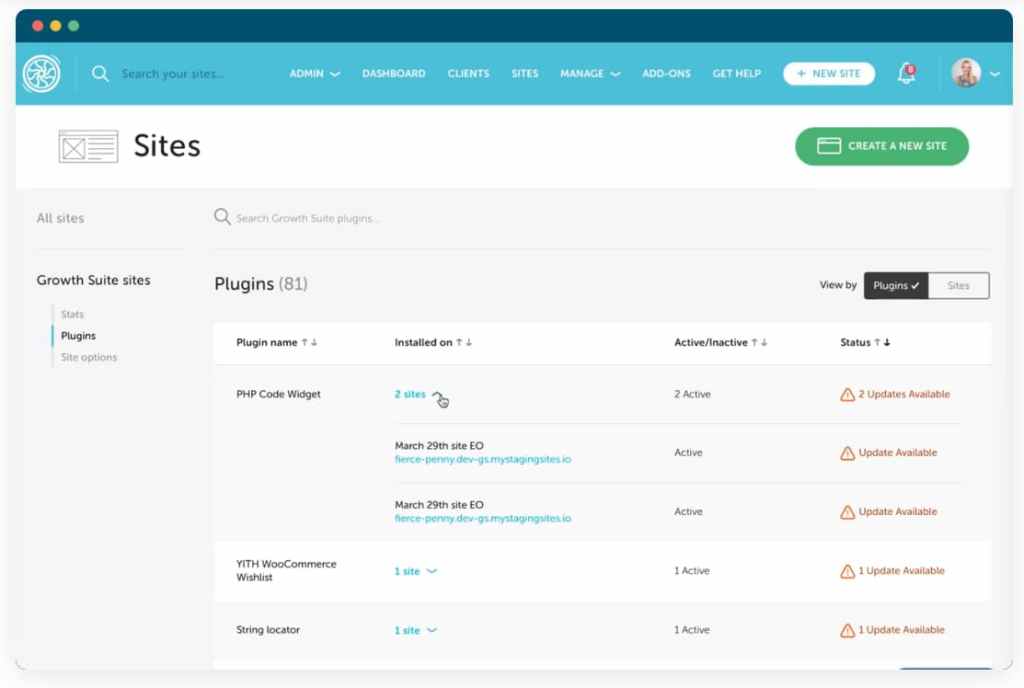 flywheel growth suite - plugin updates management