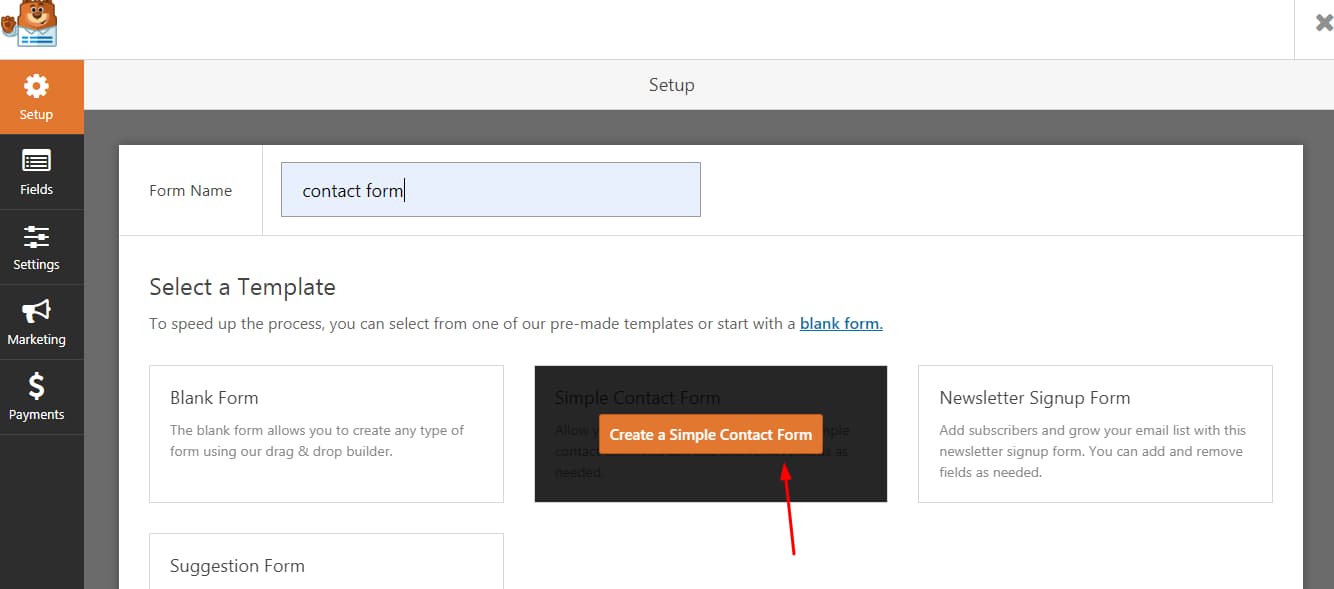 create a contact form