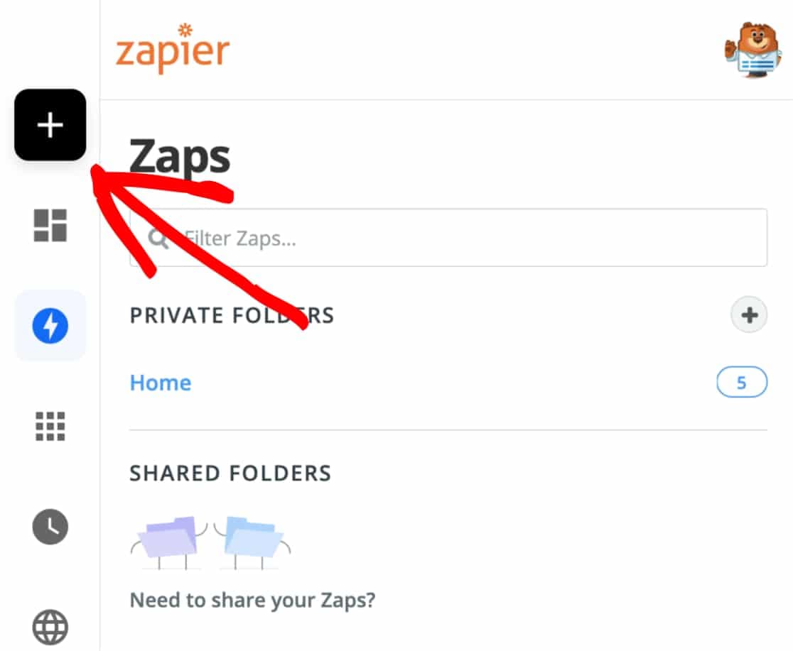 create a zap in zapier