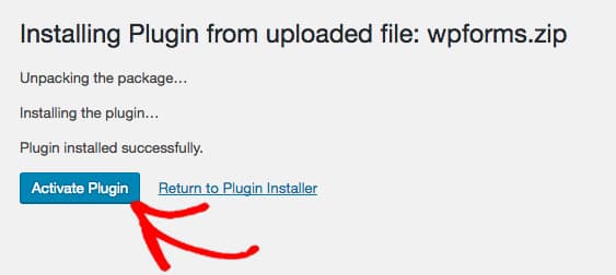 activate wpforms plugin