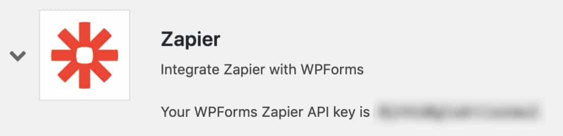 wpforms zapier integration api key