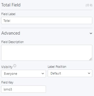 formidable forms - total field options