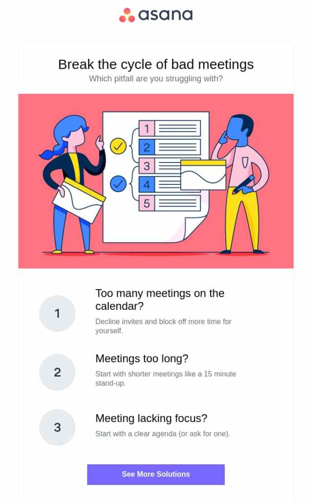 asana email marketing example