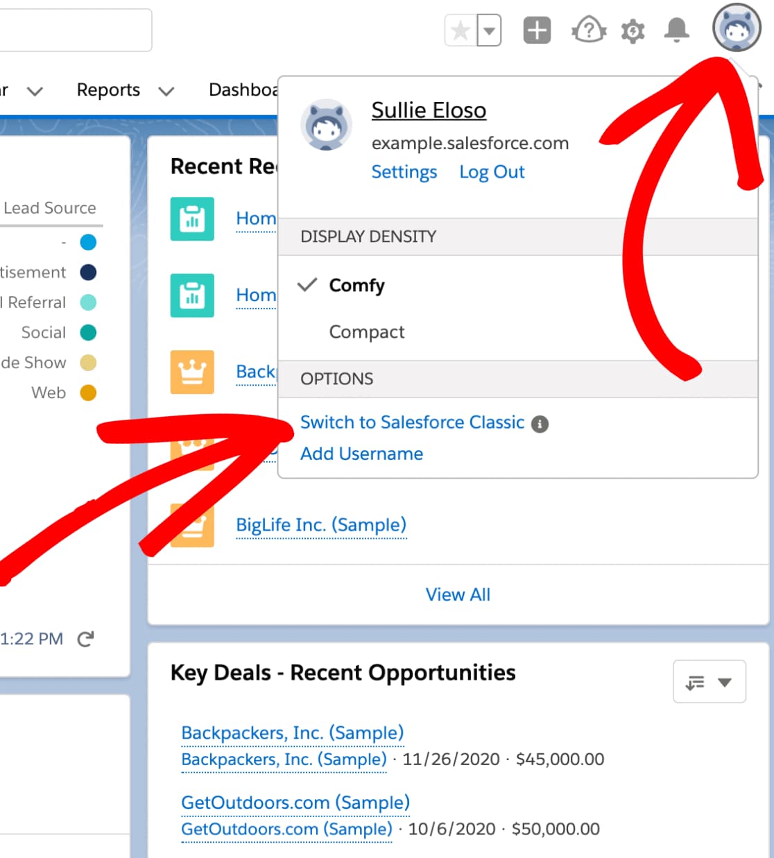 switch to salesforce classic