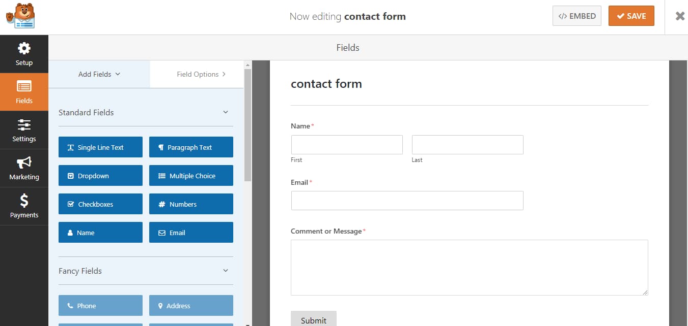 drag and drop form builder