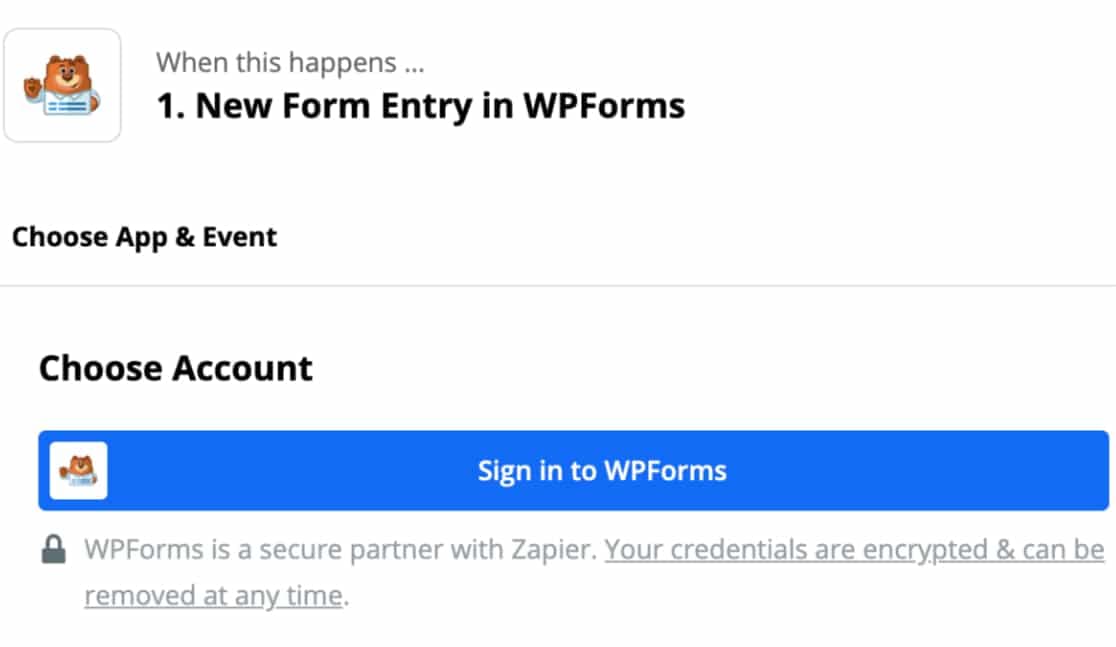 connect wpforms account with zapier
